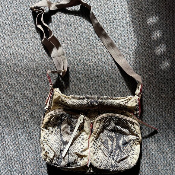 MZ Wallace Mia Snakeskin Print Crossbody Bag - Picture 1 of 10